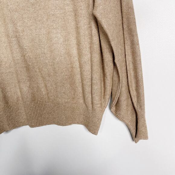 New Lush Small S Brown Latte Side Button Mock Neck Sweater Pullover Wool Blend - Picture 4 of 7